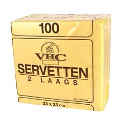 Servet Licht Geel 2lg 33x33cm