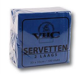 Servet Donkerblauw 2lg 33x33